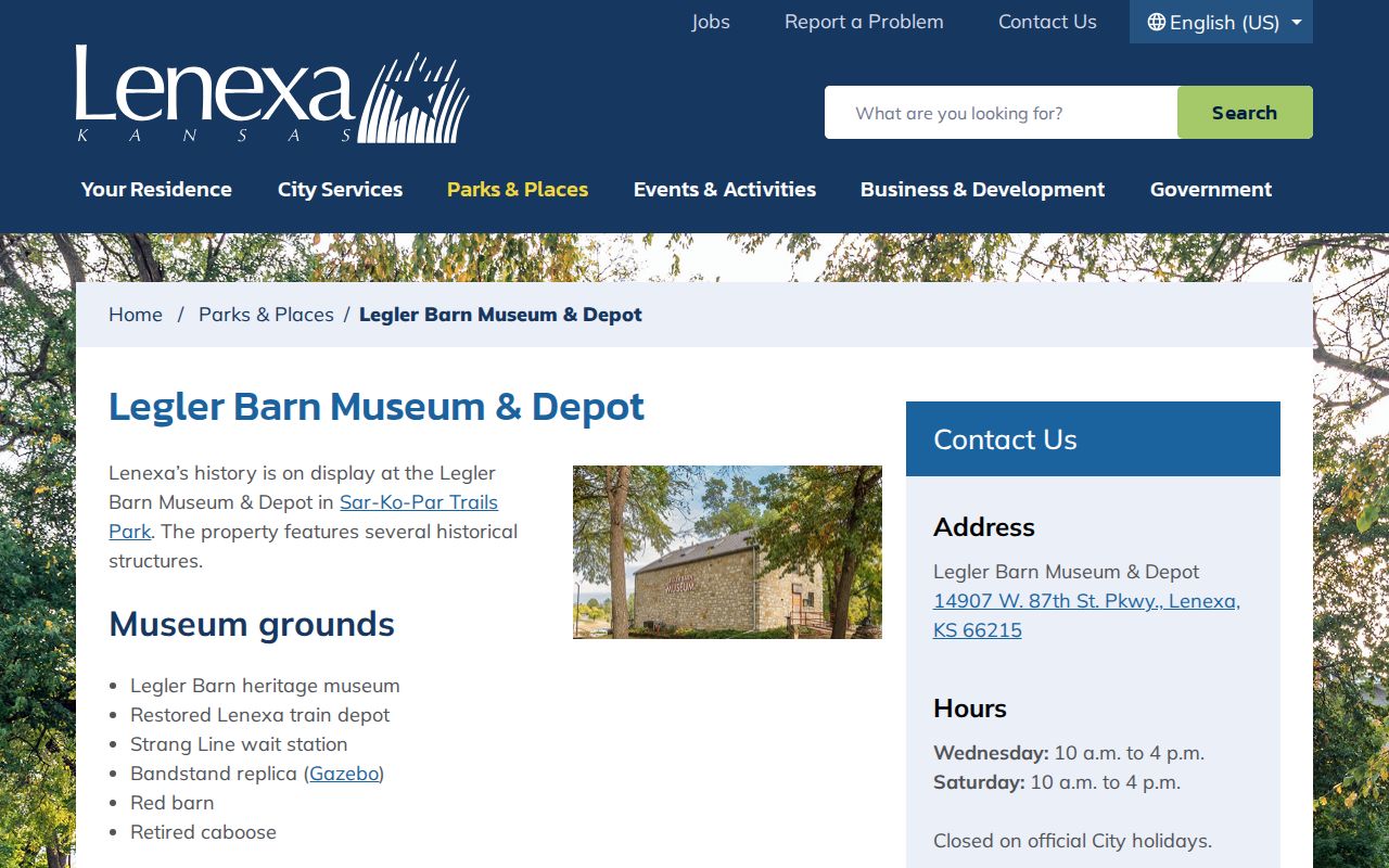 Lenexa Legler Barn Museum and Depot research library