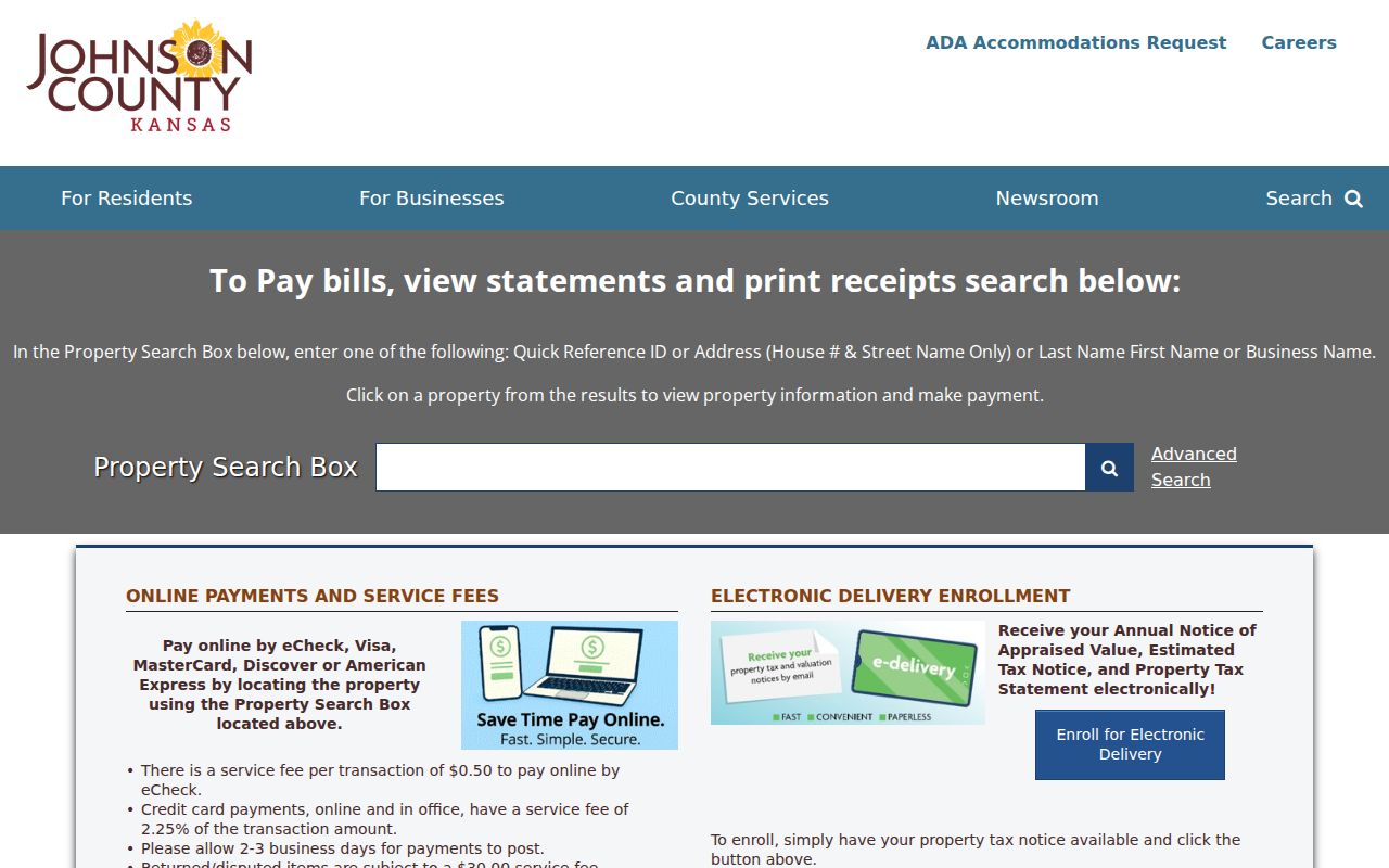 Lenexa residents directory Johnson County property tax search