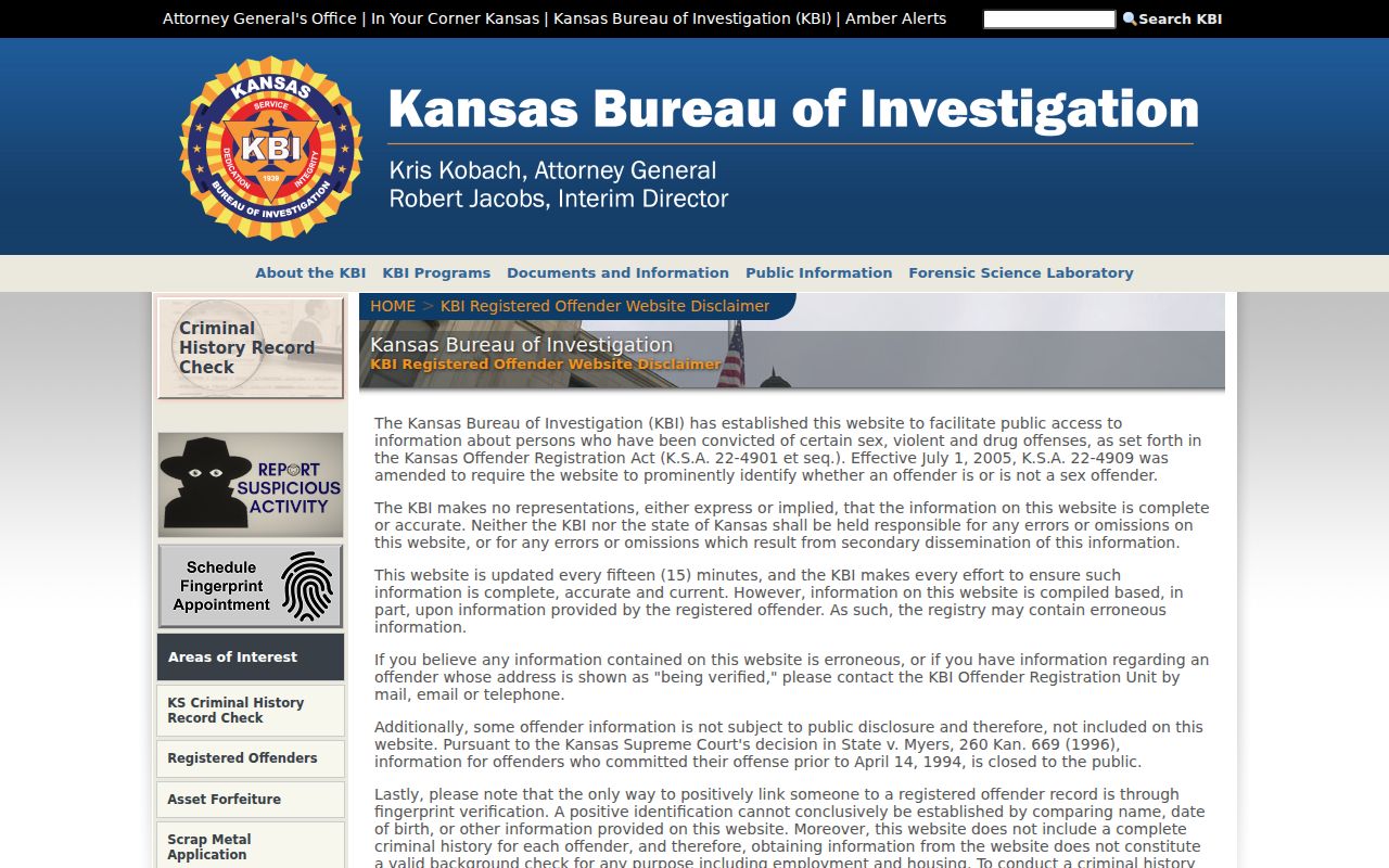 Kansas registered offender search for Lenexa name verification