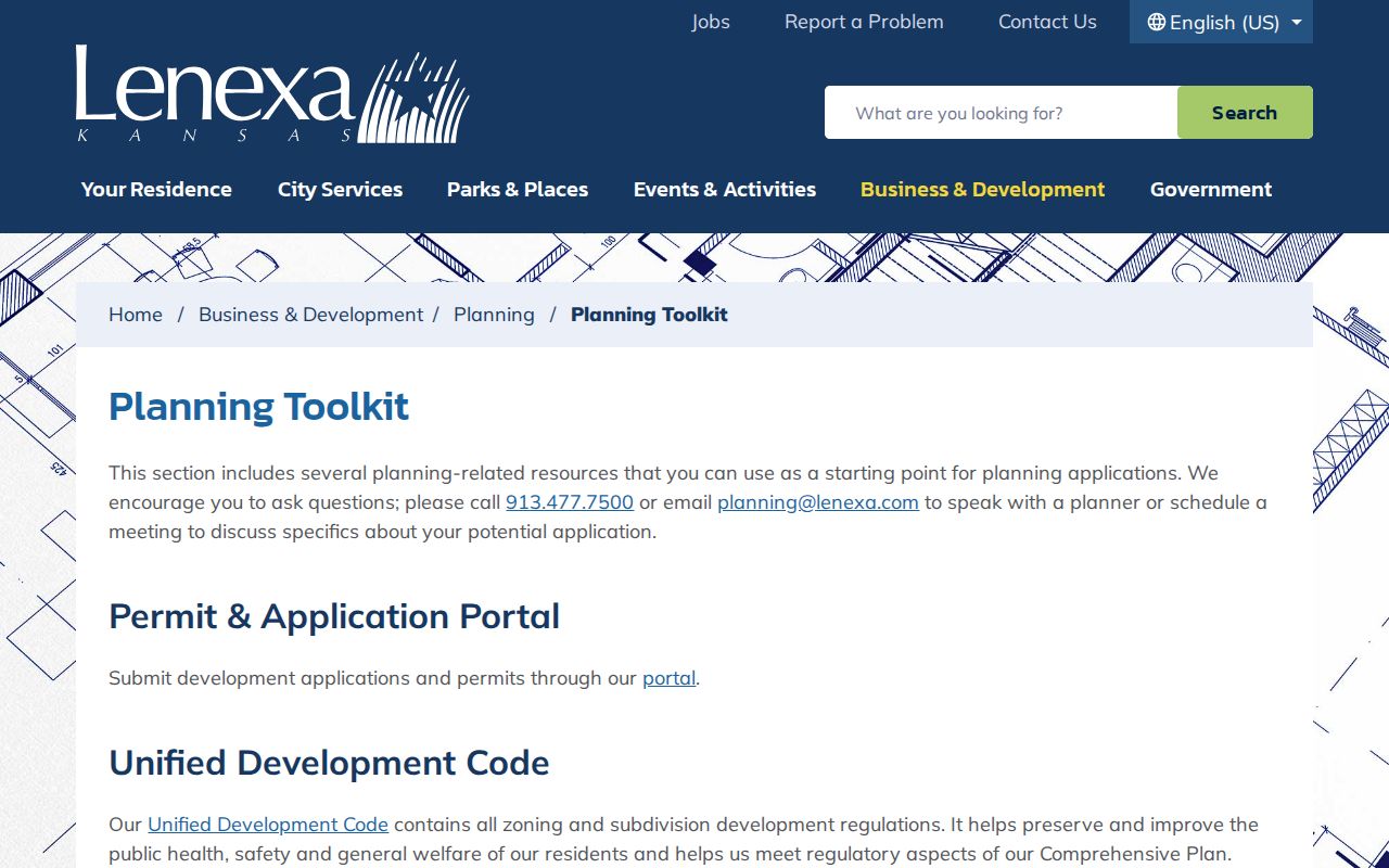 Lenexa planning and zoning toolkit for address-based records